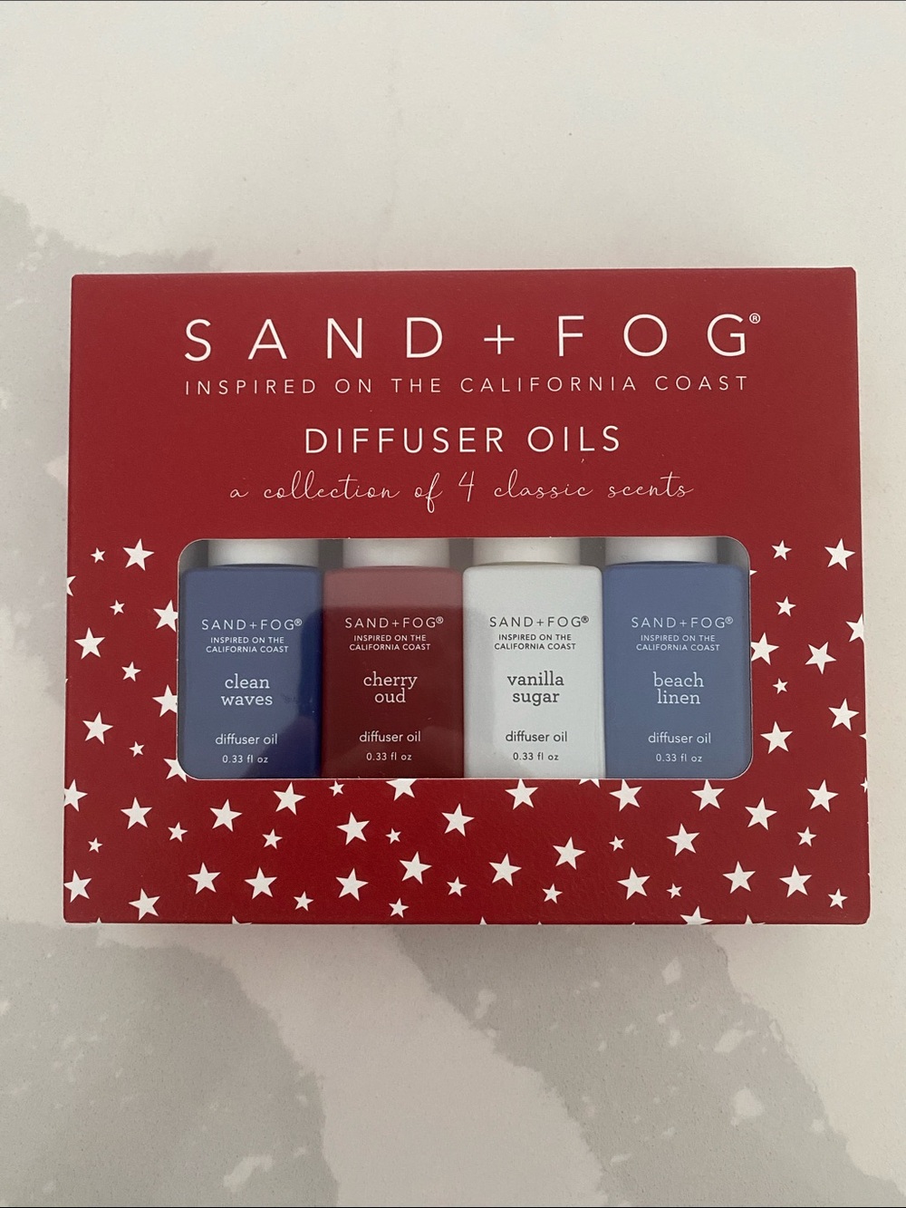 SAND+FOG Diffuser Oils - Clean Waves, Cherry Oud, Vanilla Sugar, Beach Linen NWT